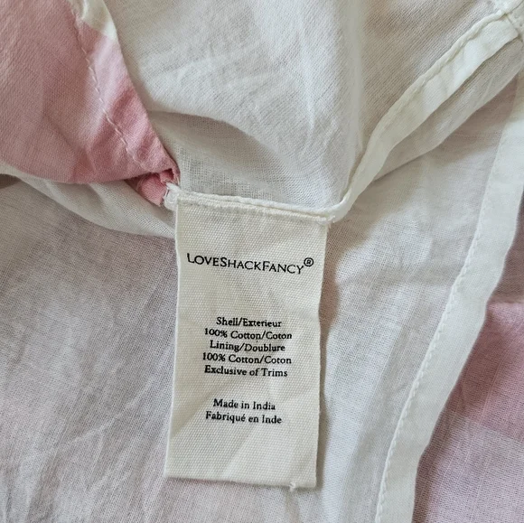 LoveShackFancy Chennedy Gingham Pleated Mini Dress In Pink Size 6 - Picture 12 of 13